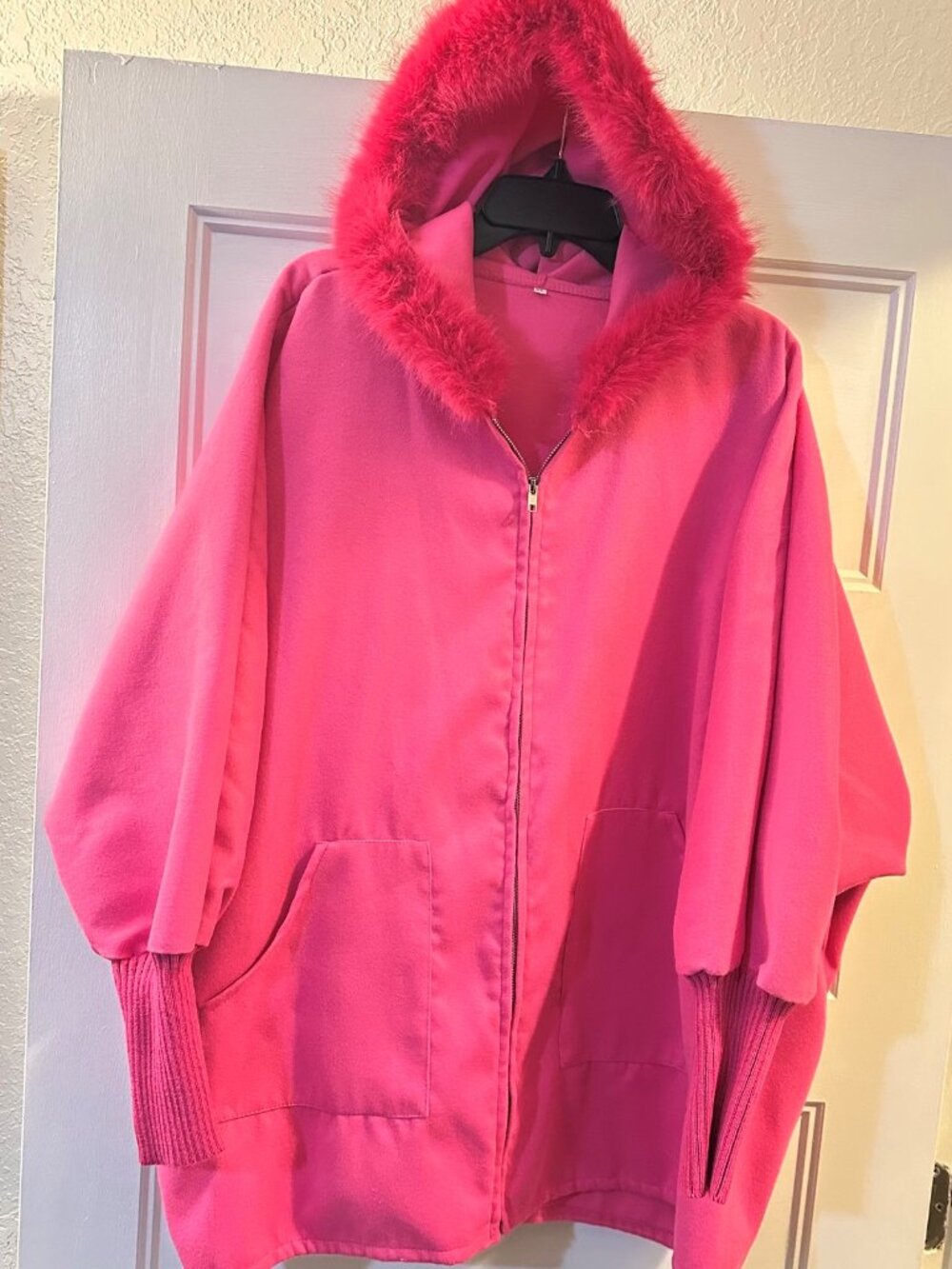 Hot Pink Furry Hoodie